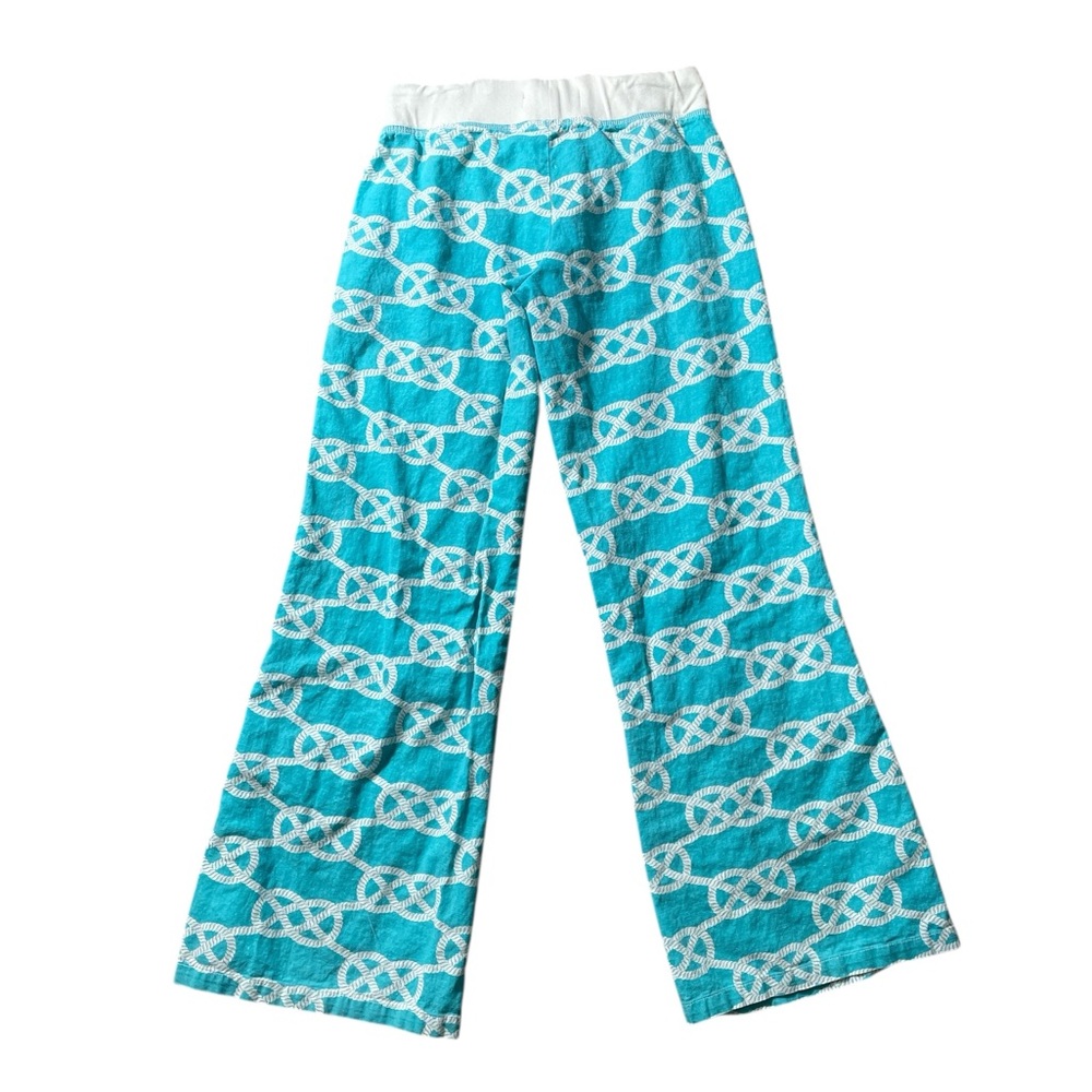 Y4- Linen Pants Macbeth Collection by Margaret Josephs Pink & White Garment - Picture 3 of 5